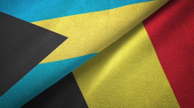 Bahamalar ve Belçika iki bayraklar tekstil kumaş, kumaş doku 
