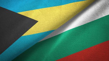 Bahamalar ve Bulgaristan iki bayraklar tekstil kumaş, kumaş doku 