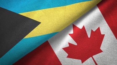 Bahamalar ve Kanada iki bayraklar tekstil kumaş, kumaş doku 