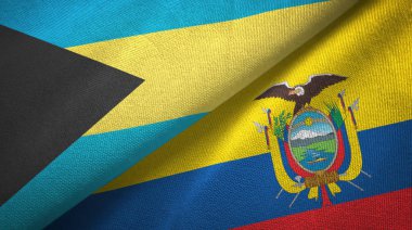 Bahamalar ve Ekvador iki bayraklar tekstil kumaş, kumaş doku