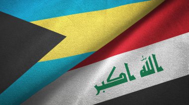 Bahamalar ve Irak iki bayrak tekstil bezi