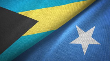 Bahamalar ve Somali iki bayraklar tekstil kumaş, kumaş doku