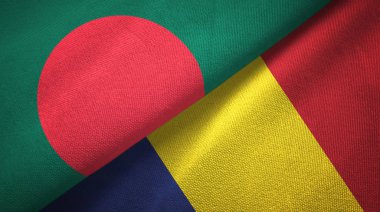Bangladeş ve Çad iki bayraklar tekstil kumaş, kumaş doku 