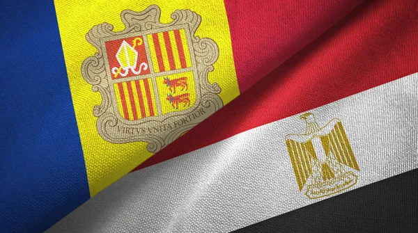 Andorra and Egypt two flags textile cloth