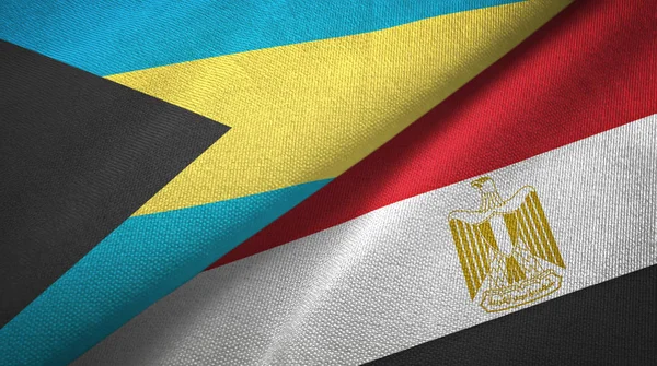 Bahamas and Egypt two flags textile cloth