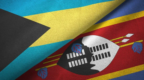 Μπαχάμες και Σουαζιλάνδη δύο σημαίες υφαντικών υφασμάτων — Φωτογραφία Αρχείου