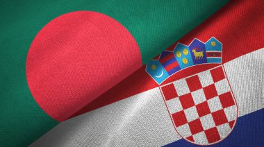 Bangladeş ve Hırvatistan iki bayraktekstil kumaş, kumaş doku