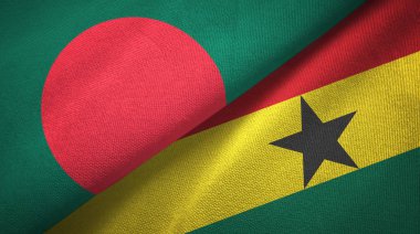 Bangladeş ve Gana iki bayraktekstil kumaş, kumaş doku