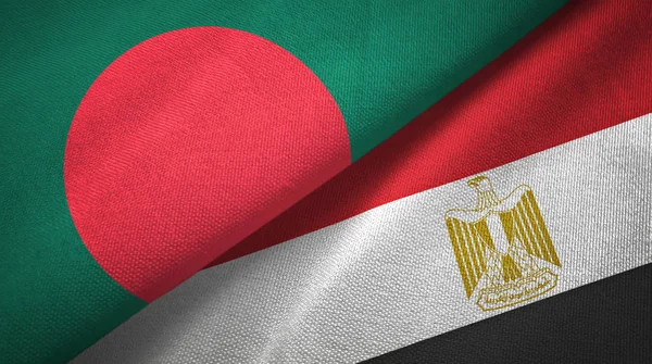Bangladesh and Egypt two flags textile cloth