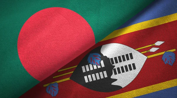 Bangladesh and Eswatini Swaziland two flags textile cloth