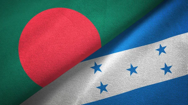 Bangladesh and Honduras two flags textile cloth, fabric texture