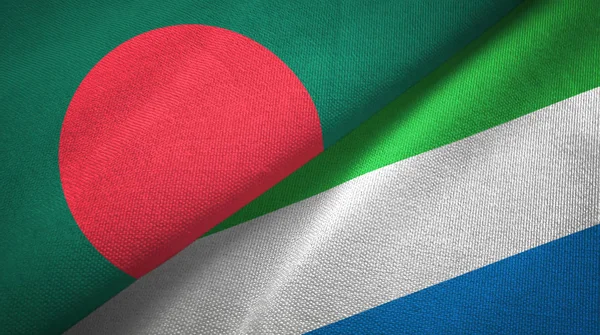 Bangladesh and Sierra Leone two flags textile cloth, fabric texture