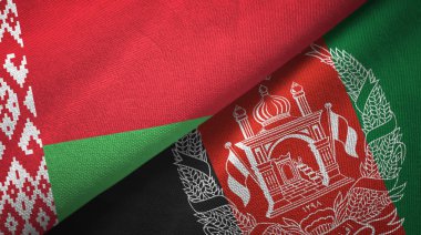 Beyaz Rusya ve Afganistan iki bayraklar tekstil kumaş, kumaş doku 