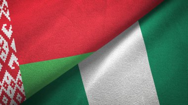 Beyaz Rusya ve Nijerya iki bayraklar tekstil kumaş, kumaş doku