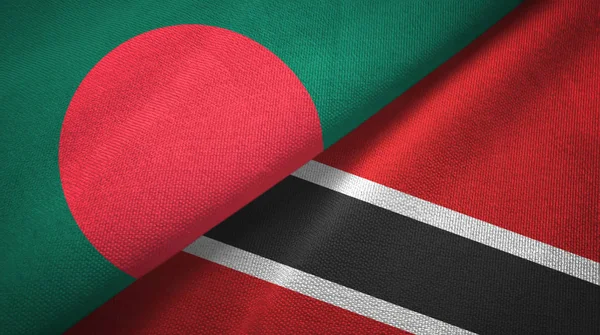 Bangladesh and Trinidad and Tobago two flags textile cloth, fabric texture