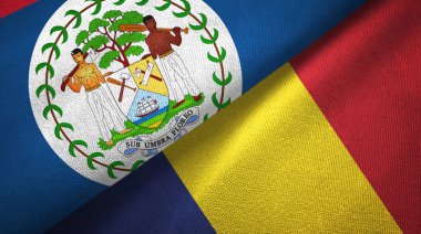 Belize ve Çad iki bayrak tekstil kumaş, kumaş doku 