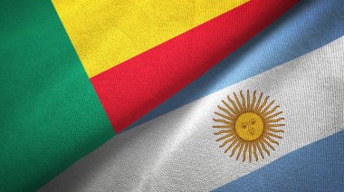 Benin ve Arjantin iki bayraklar tekstil kumaş, kumaş doku 