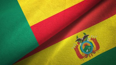 Benin ve Bolivya iki bayraklar tekstil kumaş, kumaş doku 