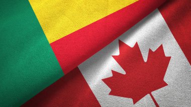 Benin ve Kanada iki bayraklar tekstil kumaş, kumaş doku 