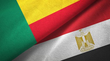 Benin ve Mısır iki bayrak tekstil bez