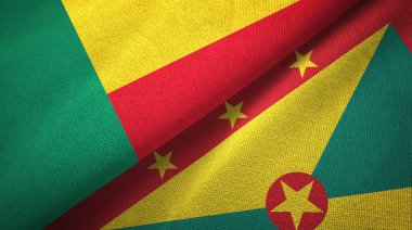 Benin ve Grenada iki bayrak tekstil kumaş, kumaş doku