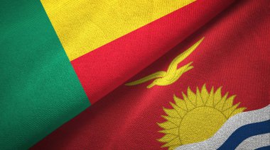 Benin ve Kiribati iki bayraktekstil kumaş, kumaş doku
