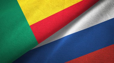 Benin ve Rusya iki bayraktekstil kumaş, kumaş doku