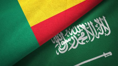 Benin ve Suudi Arabistan tekstil bezi bayrakları
