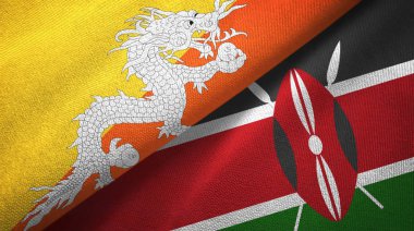 Bhutan ve Kenya iki bayraktekstil kumaş, kumaş doku