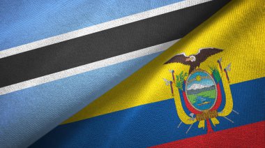 Botsvana ve Ekvador iki bayraklar tekstil kumaş, kumaş doku
