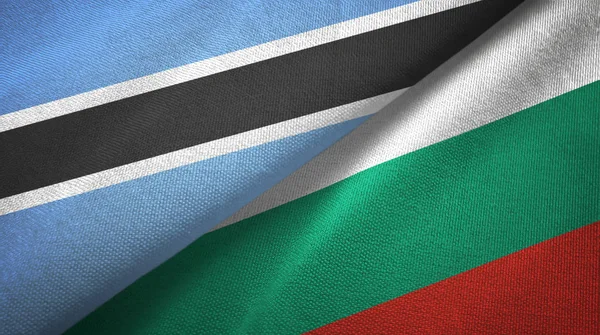 Botswana and Bulgaria two flags textile cloth, fabric texture
