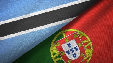 Botsvana ve Portekiz iki bayraktekstil kumaş, kumaş doku
