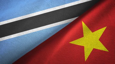 Botsvana ve Vietnam iki bayraklar tekstil kumaş, kumaş doku