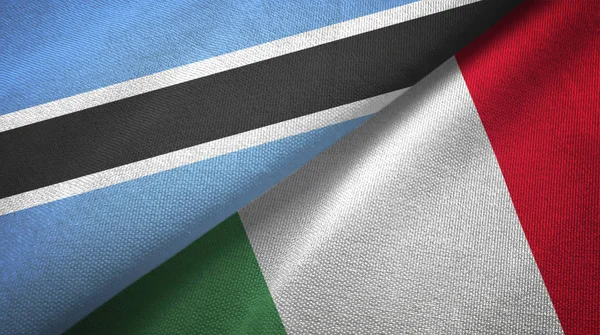 Botswana and Italy two flags textile cloth, fabric texture — Stock Photo, Image