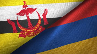 Brunei ve Ermenistan iki bayrak tekstil kumaş, kumaş doku 