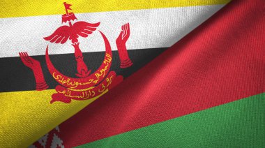 Brunei ve Beyaz Rusya iki bayraklar tekstil kumaş, kumaş doku 