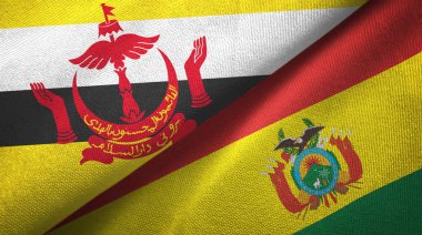 Brunei ve Bolivya iki bayraklar tekstil kumaş, kumaş doku 