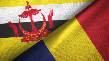Brunei ve Çad iki bayrak tekstil kumaş, kumaş doku 
