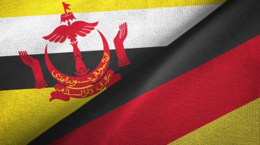 Brunei ve Almanya iki bayrak tekstil kumaş, kumaş doku