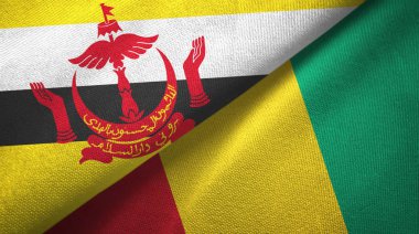 Brunei ve Gine iki bayrak tekstil kumaş, kumaş doku