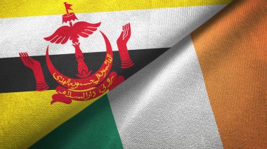 Brunei ve İrlanda iki bayraklar tekstil kumaş, kumaş doku