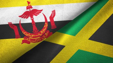 Brunei ve Jamaika iki bayraktekstil kumaş, kumaş doku