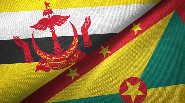 Brunei ve Grenada iki bayrak tekstil kumaş, kumaş doku