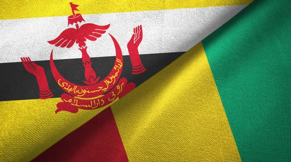Brunei ve Gine iki bayrak tekstil kumaş, kumaş doku