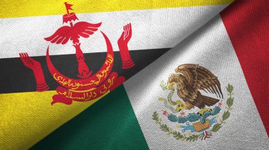 Brunei ve Meksika iki bayraklar tekstil kumaş, kumaş doku