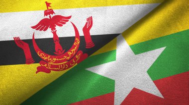 Brunei ve Myanmar iki bayraktekstil kumaş, kumaş doku