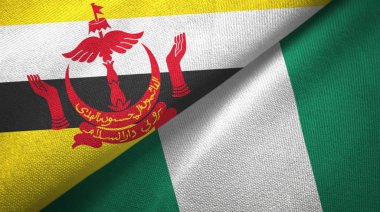 Brunei ve Nijerya iki bayraklar tekstil kumaş, kumaş doku