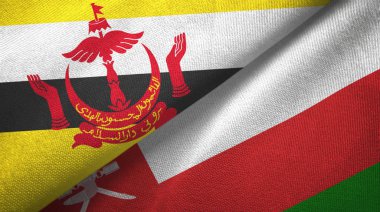 Brunei ve Umman iki bayraktekstil kumaş, kumaş doku