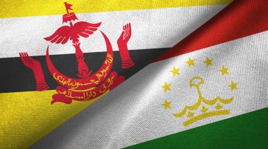 Brunei ve Tacikistan iki bayrak tekstil kumaş, kumaş doku