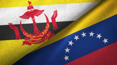 Brunei ve Venezuela iki bayrak tekstil kumaş, kumaş doku